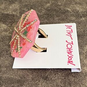 Betsey Johnson Pink Parasol Ring - UNIQUE!